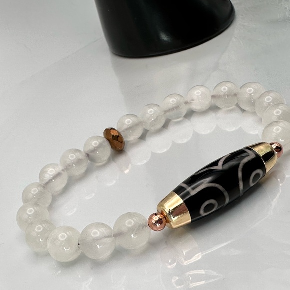 SOUL PURIFIER SELENITE NATURAL STONES BRACELET size 7” - Picture 6 of 10